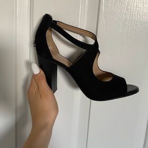 ANTONIO MELANI- Black Strap Heel Sandal - 8 1/2
